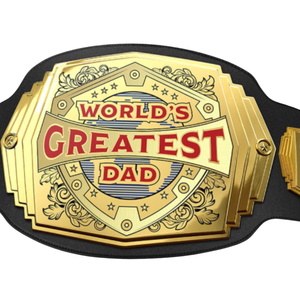 Custom World's Greatest Dad Championship Belt with Personalized Text & Design Gold and Black Premium Belt for Special Gifts - Product Image 2