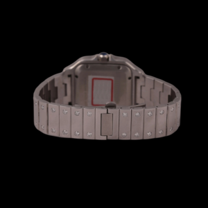 Premium925 Sterling Silver <b>Square</b> Case With Green Dial Auto Date Features Certified Moissanite Diamond Wristwatch <b>for</b> <b>Man's</b> - Product Image 3