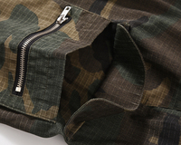 Shorts cargo camouflage Ripstop personnalisés pour hommes, streetwear, tactiques, multi-poches, fermeture éclair, shorts camouflage tendance, taille élastique, cordon de serrage