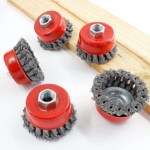 Dérouillage meuleuse d'angle avec écrou fil roue brosse torsadé laiton tasse noeud fil tasse brosses m14x2mm brosse fil - Product Image 2