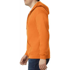 <b>Men's</b> <b>Orange</b> Full Zip <b>Hoodie</b> Cotton Fleece Casual Hooded Sweatshirt Regular Fit Solid Color Autumn Wear - Product Image 3