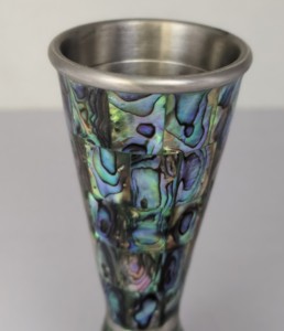 Stainless Steel Japanese Jigger With <b>Abalone</b> <b>Shell</b> Inlay - Product Image 4
