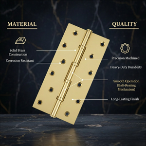 Bisagras de Puerta de Latón Sólido de Primera Calidad |   Bisagras de Alta Resistencia con Acabado Antiguo | Bisagras de Rodamiento Suave para Puertas, Ventanas y Herrajes para Muebles - Product Image 6