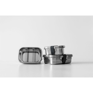 [GEOS CORPORATION] Defenso Stainless Steel <b>Lunch</b> Boz Stainless Steel Airtight Food Storage Container <b>Set</b> Rectangular Kitchen - Product Image 5