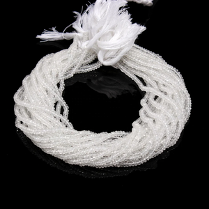 Excelente Topacio blanco claro facetado Rondelle cuentas Topacio blanco Natural facetado joyería hacer cuentas - Product Image 5