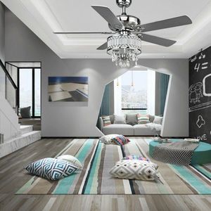 Ventilatore da soffitto a LED con cristalli da 52 pollici e 5 pale reversibili - Product Image 3