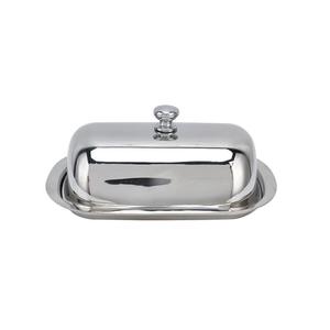 Beurrier en acier inoxydable poli miroir de qualité supérieure avec couvercle bombé, résistant à la rouille, pour la cuisine et la table. - Product Image 2