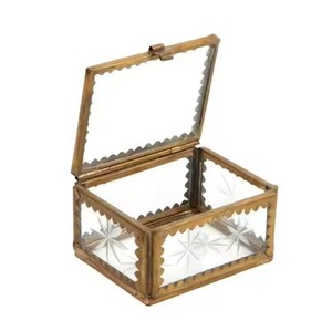 Luxury Metal Glass Jewelry Organizer <b>Box</b> Storage for Rings <b>Earrings</b> Necklace Accessories Home Use - Product Image 2