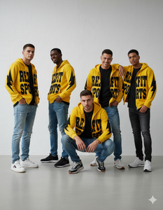 REXFIT SPORTS Sudadera con Capucha Amarilla Extra Grande Personalizada para Hombre, Ropa Bordada, Sudadera con Parche Bordado Estilo Urbano 2025 - Product Image 6