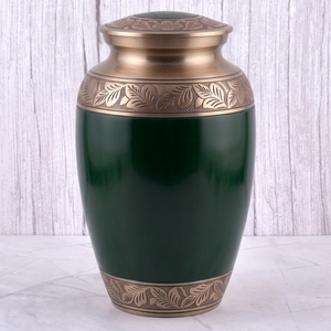 Urna Funeraria de Latón con Banda Floral Rosa y Plateada, Superficie Mate, para Cenizas Humanas, Recuerdo Funerario y Entierro - Product Image 5