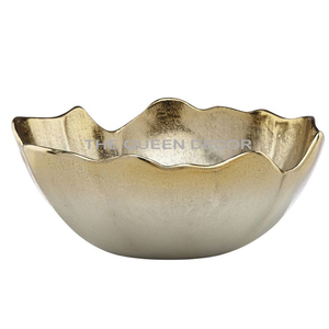 Modern Style Aluminum Metal Unique Shape Gold Plated Decorative Bowl Japanese Best Selling Creative Handcrafted - Product Image 2