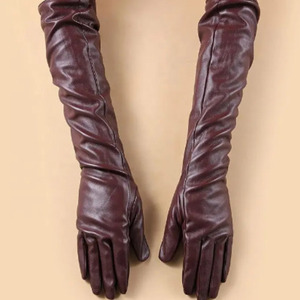 Classic Black Bowknot <b>Warm</b> Fur Cuff Women Stylish PU Leather Driving <b>Gloves</b> - Product Image 4