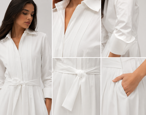 Vestido Camisero Bohemio de Lino y Algodón para Mujer, Cuello Mandarín, Manga Larga, Maxi Vestido Formal, Ecológico, Hecho a Mano, Elegante, con Cinturón - Product Image 6