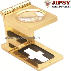 Lupa de aumento 10X con escala, lupa plegable triple de aleación de zinc para joyería y lectura, lupa para contar hilos textiles - Product Image 4