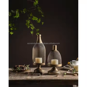 Candelabros de hierro para decoración del hogar, candelabro de jaula de pájaros Vintage, soporte de flores para sala de estar - Product Image 1