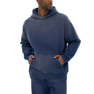 Sweat à capuche décontracté vintage High Street 380 g/m² délavé soleil, personnalisable avec logo, impression personnalisée du logo - Product Image 2