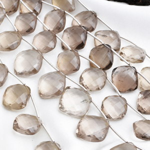 ควอตซ์สโมคกี้ธรรมชาติทรงคุชชั่นเจียระไน 8 นิ้ว สำหรับทำเครื่องประดับอัญมณีชั้นดี - Product Image 1