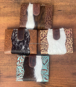 New Design Real Cowhide Fur Leather Clutch Carving Stylish Multi Uses Western Hot Sale Real Cowhide Small <b>Wallets</b> for Women - Product Image 3