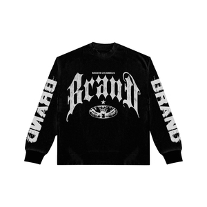 Vintage <b>Washed</b> Cropped Men's 100% Cotton Terry Fabric 280g Heavyweight Anti-Pilling Eco-Friendly Silk <b>Screen</b> Printed Sweatshirt - Product Image 2