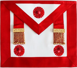 Master Apron - AASR Hand Embroidered Real Leather <b>Sew</b>-On Custom masonic regalia manufacturer Simple Masonic <b>Badge</b> - Product Image 2