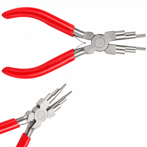 Pince à sertir en acier inoxydable à pointe conique, manche rouge, outil de sertissage de bijoux pour le bricolage - Product Image 6