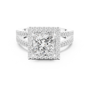 Aries Jewel Classic <b>Split</b> Shank Engagement Wedding Anniversary <b>Rings</b> 2 CT E VS Princess Cut Lab Grown Diamond 14K Solid Gold Rin - Product Image 6