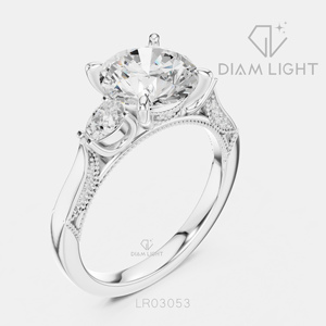 Bague de fiançailles et d'anniversaire fantaisie en or blanc 14 carats avec diamant de laboratoire rond de 2,00 carats, couleur F+, clarté VS+, certifié IGI - Product Image 2