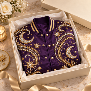 Veste en satin pour homme avec strass, veste bomber luxueuse ornée de cristaux brillants, vêtements de rue élégants, vêtements de soirée - Product Image 5