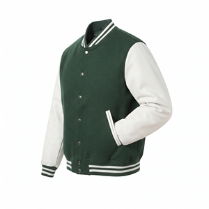Nouvelle veste universitaire pour homme, design personnalisé Bolster Industry, en polyester/coton épais, col montant, logo frontal - Product Image 6