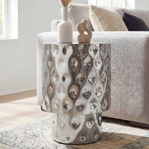 Mesa de Centro Moderna de Metal para Interiores, Diseño Contemporáneo, Mueble Decorativo para Sala de Estar, Superficie con Patrón Geométrico - Product Image 3