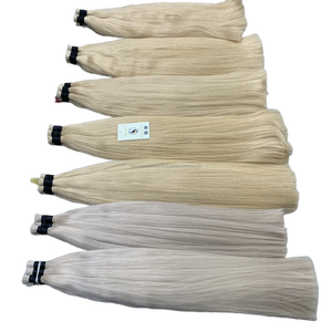 Vente en gros de meilleure qualité, cheveux humains vierges bruts alignés en vrac, droits, blonds et platine - Product Image 1