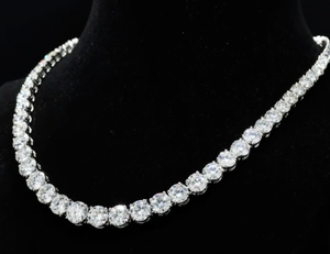 สร้อยคอเพชรเทนนิสฮิปฮอป เครื่องประดับชั้นดี เงินแท้ 925 ระดับความสะอาด VVS VS สี D E F เพชรสังเคราะห์เพาะเลี้ยงในห้องปฏิบัติการ ขนาด 4 มม. - Product Image 3