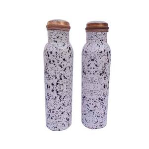 Bouteille d'eau artisanale en cuivre pur 1000 ml, anti-fuite, bienfaits ayurvédiques, motif marbre, gourde de luxe en cuivre pour yoga et sport - Product Image 2