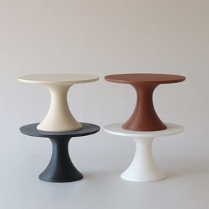 Ensemble de 2 supports à gâteau ronds en bois, finition naturelle, pour présentation de desserts - Product Image 3