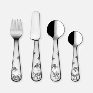 Ensemble de couverts en métal de qualité supérieure, motif dessin animé, fourchette, couteau, cuillère, résistant au lave-vaisselle, couverts pour enfants avec motif palmier pour le dîner - Product Image 1