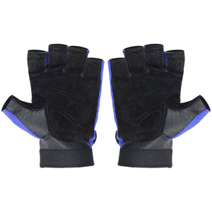 <b>Half</b> Finger Fitness Gloves Black Blue Adjustable Wrist Strap Gym Weight Lifting Unisex Breathable Non <b>Slip</b> - Product Image 2