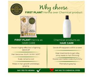 Poudre de henné premium du Rajasthan |   Poudre de henné 100% biologique pour la coloration et les soins des cheveux, henné certifié IGI directement importé (350 g) - Product Image 2