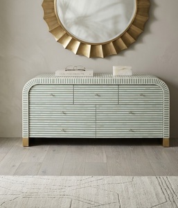 Buffet console arqué moderne avec aspect marbre pour salon, entrée et chambre à coucher - Product Image 1