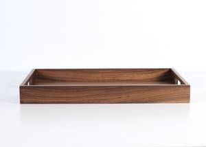 Walnut Wood Foldable Ottoman <b>Tray</b> <b>with</b> <b>Handles</b> Modern Living Room Decor <b>Tray</b> - Product Image 5