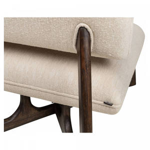 Silla de Comedor Moderna de Estilo Mid-Century, de Ratán, con Estructura de Madera, Asiento y Respaldo de Tela, Muebles para Exteriores e Interiores - Product Image 4
