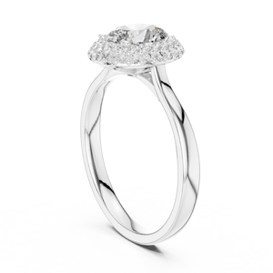 Dual Halo Oval Cut Lab Grown Solitaire <b>Ring</b> <b>Set</b> in 18KT White Gold for Party Wedding Daily Use Luxury Gifting for <b>Women</b> - Product Image 2