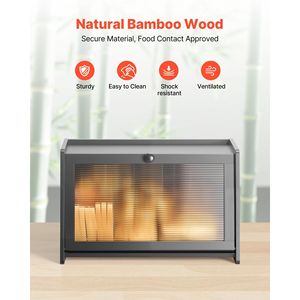 Contenitore per Pane in Bambù di Grande Capacità, Organizzatore da Cucina, Portapane in Legno Stile Rustico per Pane Fatto in Casa - Product Image 4