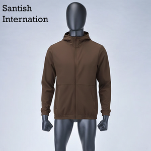 Chaqueta Cortavientos de Lona para Hombre, Personalizada, para Exteriores, con Exterior de Nailon Ligero, Relleno de Algodón y Poliéster, Cuello Mao y Logotipo Frontal - Product Image 1