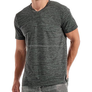 Camiseta de cuello en V de estilo moderno, 100% algodón, camiseta para hombre, a la moda, de manga corta, camiseta clásica para hombre, hecha a medida - Product Image 2