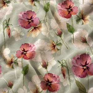 Organic Eco-Friendly Floral Printed Poplin Cotton Fabric Medium <b>Weight</b> Woven Breathable Soft Cloth for <b>Curtains</b> Bedding Home - Product Image 1