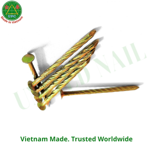 High Strength 1-3/8 Inch Yellow Plated Steel Nails with Screw-Shank from Vietnam | Clavos sueltos con recubrimiento amarillo - Product Image 5