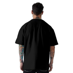 Unisex Oversize de manga corta de alta calidad de hombro caído camisetas personalizadas de color sólido estilo callejero ropa hombres directo - Product Image 4