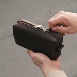 Custom Vintage Style Genuine Leather <b>Toiletry</b> <b>Bag</b> <b>Travel</b> Dopp Kit Men Waterproof Shaving Wash Organizer <b>Bag</b> LYG-0204 - Product Image 2