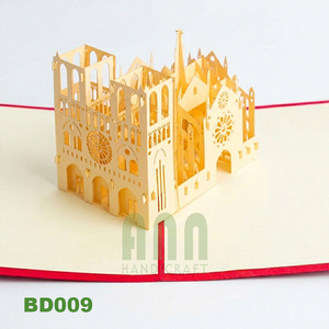 Tarjeta Pop-up 3D de Notre-Dame de París, Papel Kraft de Alta Calidad, Artesanía Personalizada, Regalo, Souvenir, Estilo Japandi, Amor por Vietnam - Product Image 5