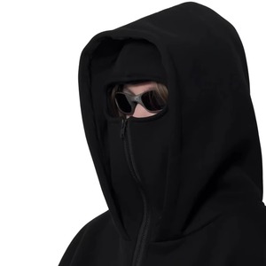 Sudadera con capucha y cremallera para hombre, estilo ninja, de moda, estilo urbano, color negro, superventas - Product Image 6